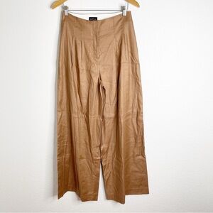 White House Black Market Pants Wide Leg Linen Blend Neutral Size 6
